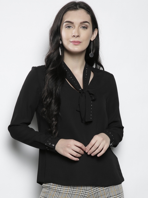 

DOROTHY PERKINS Women Black Solid A-Line Top