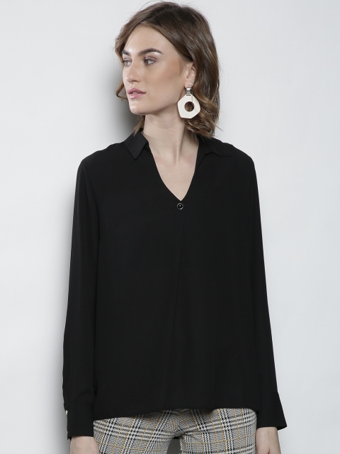 

DOROTHY PERKINS Women Black Solid Shirt Style Top