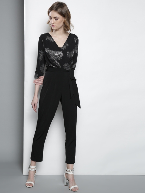 

DOROTHY PERKINS Black Printed Basic Jumpsuit