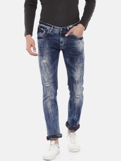 

SPYKAR Men Blue Skinny Fit Low-Rise Mildly Distressed Stretchable Jeans