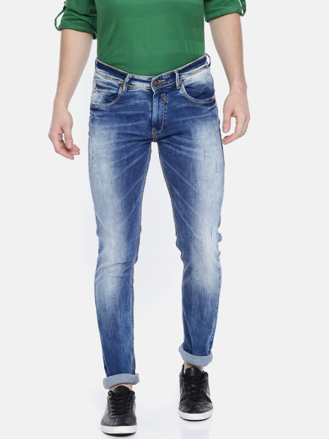 

SPYKAR Men Blue Skinny Fit Low-Rise Low Distress Stretchable Jeans