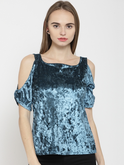 

Latin Quarters Women Blue Solid Top