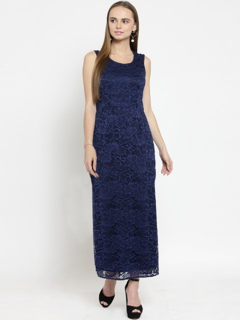 

Latin Quarters Women Navy Blue Lace Maxi Dress