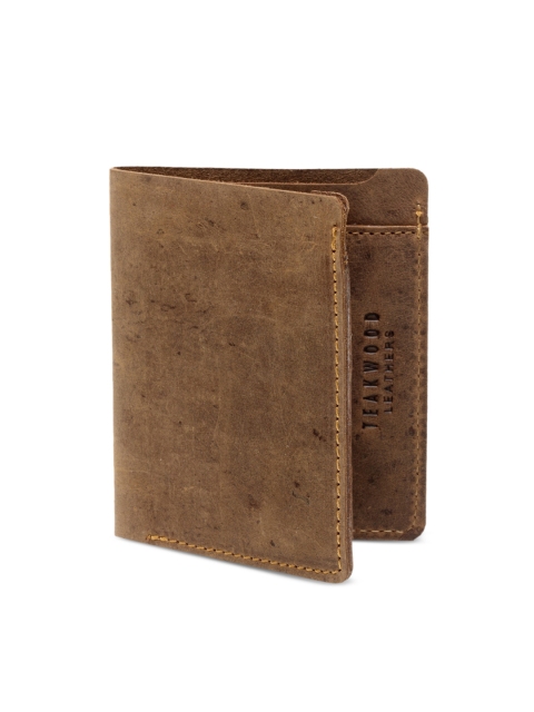 

Teakwood Leathers Men Tan Brown Solid Genuine Leather Card Holder