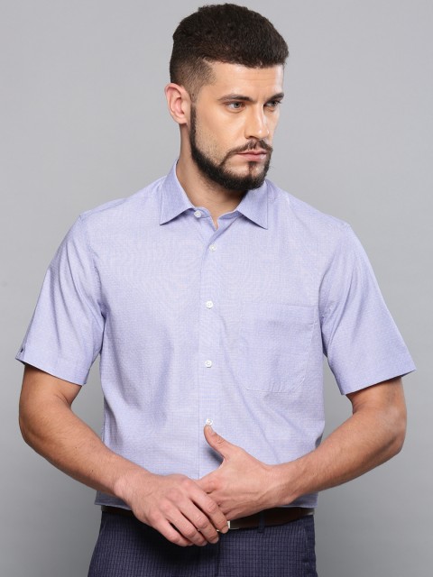

Louis Philippe Men Blue Classic Regular Fit Self Design Formal Shirt
