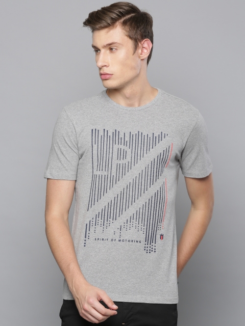 

Louis Philippe Sport Men Grey Self Design Round Neck T-shirt