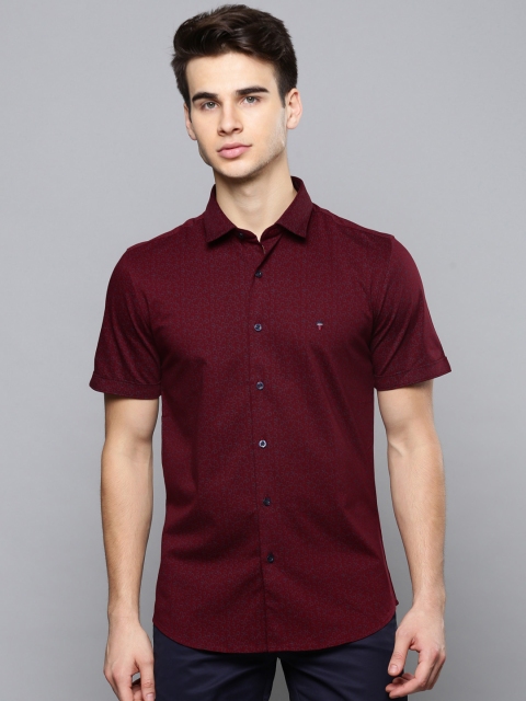 

Louis Philippe Sport Men Maroon Super Slim Fit Printed Casual Shirt