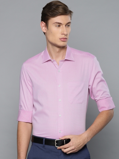 

Louis Philippe Men Pink Regular Fit Self Design Formal Shirt