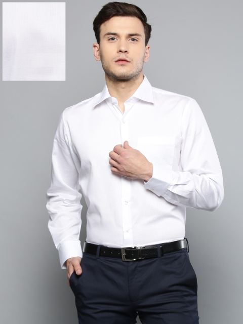 

Louis Philippe Men White Regular Fit Self Design Formal Shirt