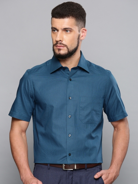 

Louis Philippe Men Teal Blue Classic Regular Fit Solid Formal Shirt