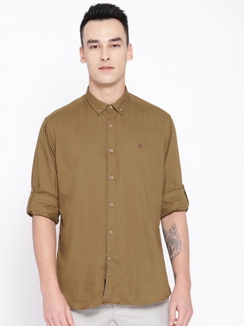 

Louis Philippe Sport Men Olive Brown Slim Fit Solid Casual Shirt