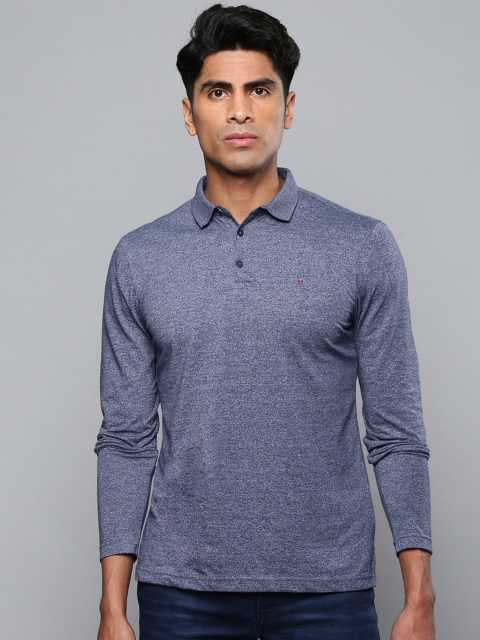 

Louis Philippe Jeans Men Blue Solid Polo Collar T-shirt