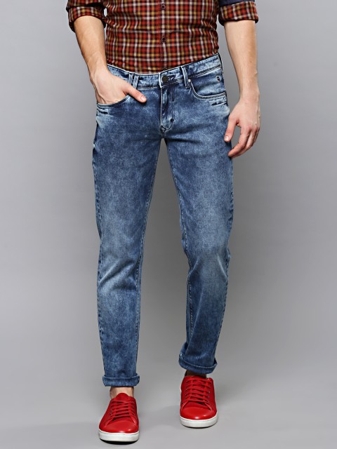 

Louis Philippe Jeans Men Blue Slim Tapered Fit Low-Rise Clean Look Stretchable Jeans