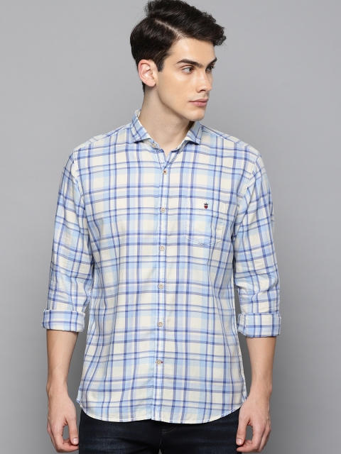 

Louis Philippe Sport Men Blue & White Slim Fit Checked Casual Shirt