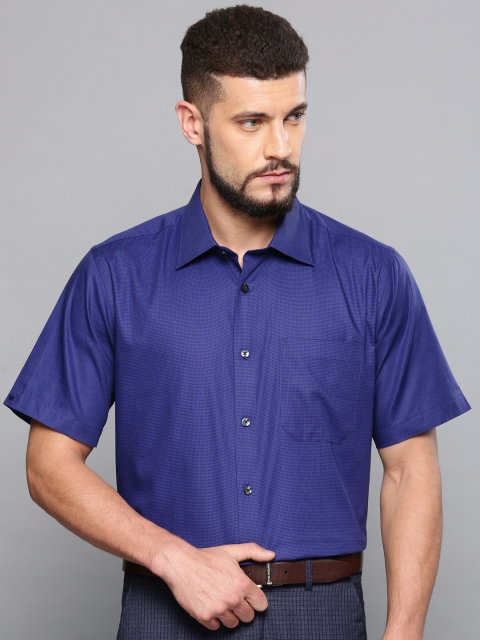 

Louis Philippe Men Blue Classic Regular Fit Solid Formal Shirt
