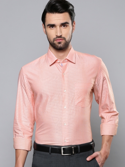 

Louis Philippe Men Orange Slim Fit Self Design Formal Shirt