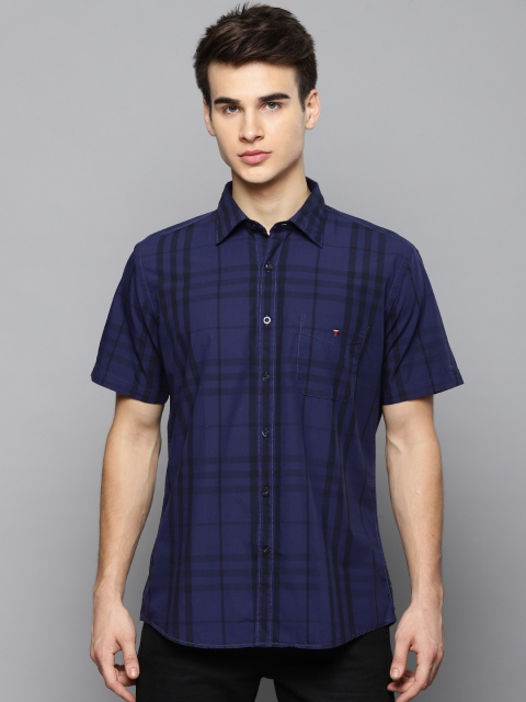 

Louis Philippe Sport Men Navy Blue Slim Fit Checked Casual Shirt
