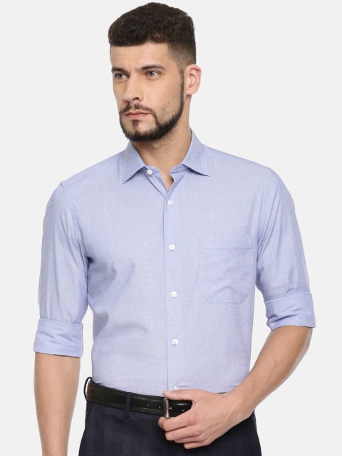 

Louis Philippe Men Blue Classic Regular Fit Self Design Formal Shirt