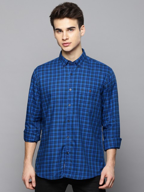 

Louis Philippe Sport Men Blue Slim Fit Checked Casual Shirt
