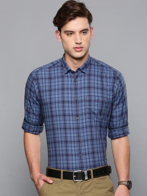 

Louis Philippe Sport Men Blue Slim Fit Checked Casual Shirt