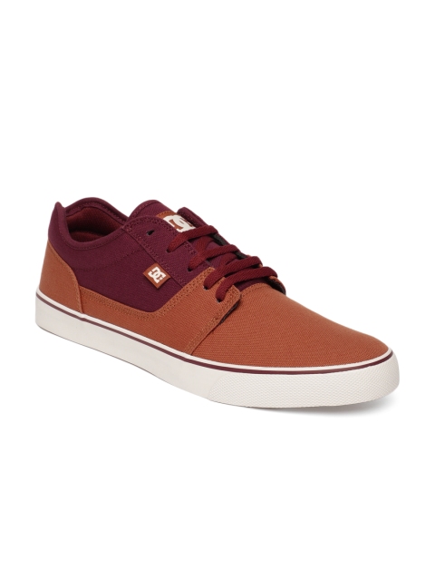 

DC Men Tan Brown & Burgundy TONIK Colourblocked Sneakers