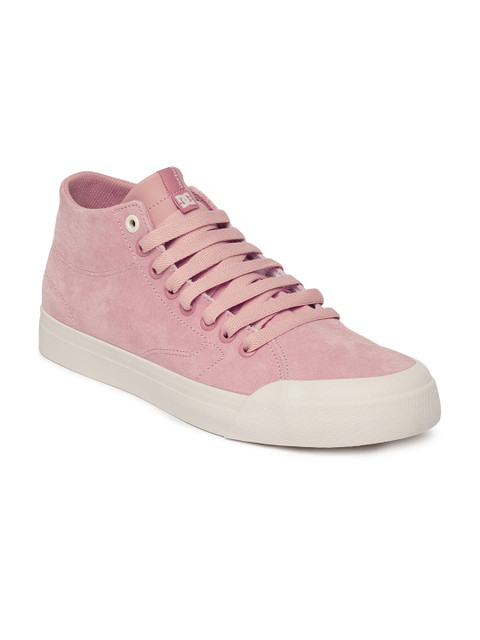 

DC Women Pink EVAN Suede Mid-Top Sneakers