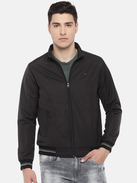 

SPYKAR Men Black Solid Bomber