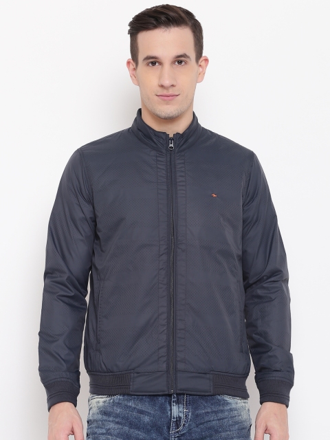 

SPYKAR Men Grey Self Design Bomber
