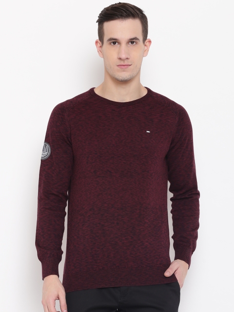 

SPYKAR Men Burgundy Solid Pullover
