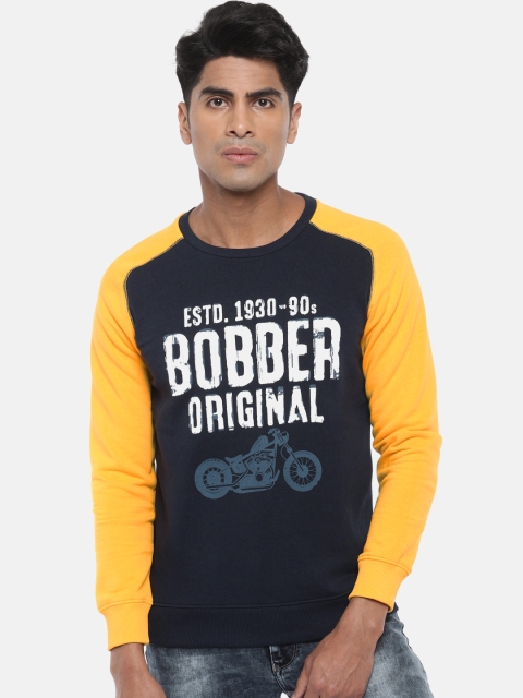 

SPYKAR Men Navy Blue Printed Sweatshirt