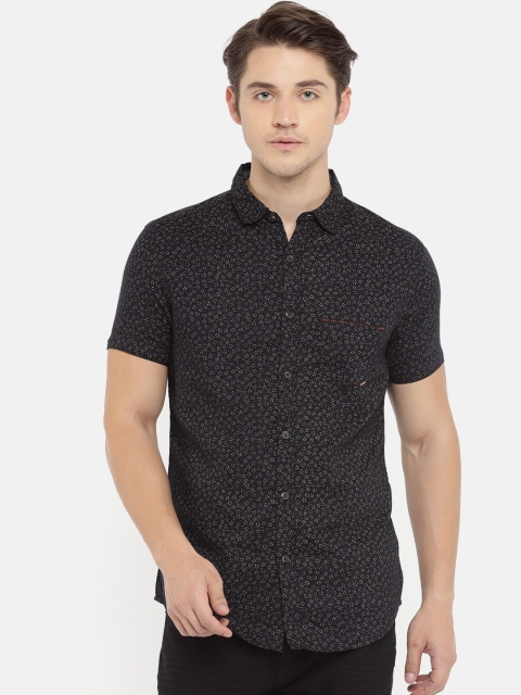 

SPYKAR Men Navy Blue Regular Fit Printed Casual Shirt