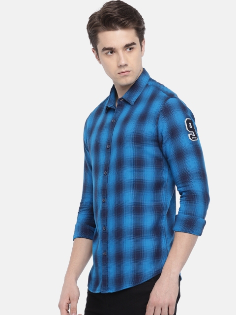 

SPYKAR Men Blue Slim Fit Checked Casual Shirt