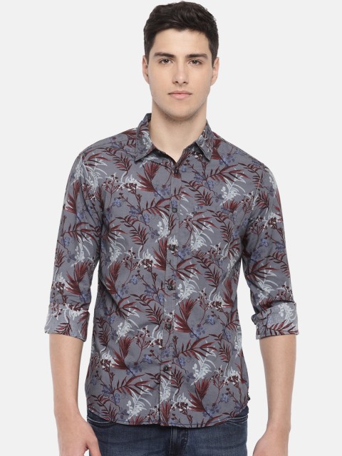 

SPYKAR Men Grey Slim Fit Printed Casual Shirt