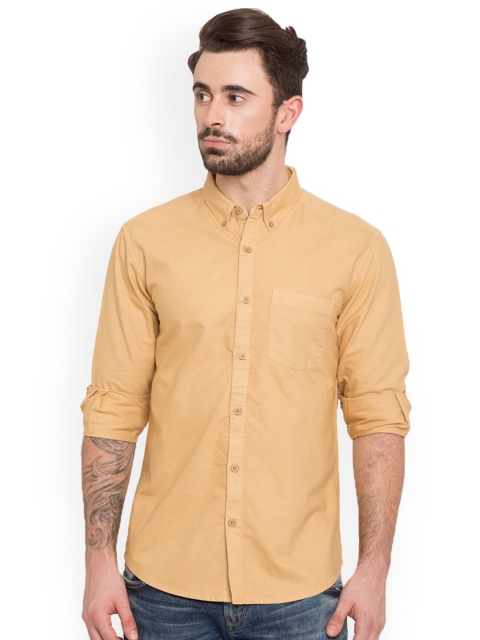 

SPYKAR Men Khaki Slim Fit Solid Casual Shirt