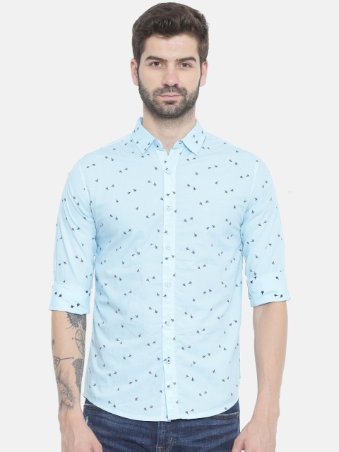 

SPYKAR Men Blue Slim Fit Floral Printed Casual Shirt