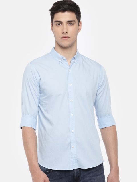 

SPYKAR Men Blue Slim Fit Solid Casual Shirt