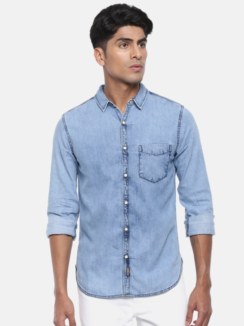

SPYKAR Men Blue Slim Fit Faded Casual Shirt