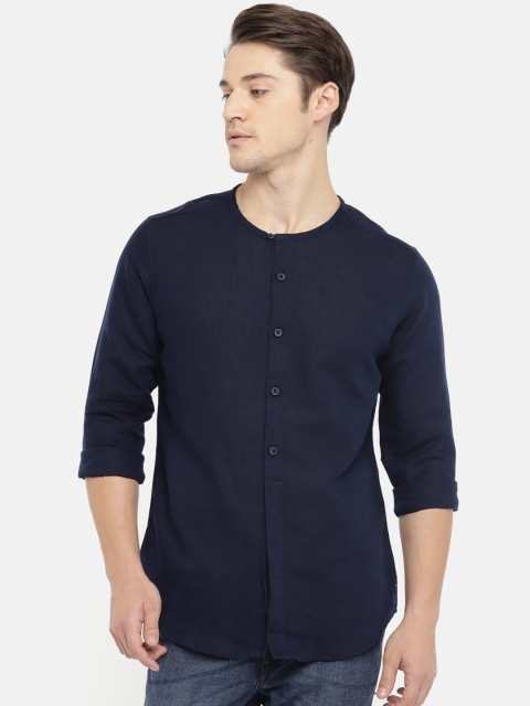

SPYKAR Men Navy Blue Slim Fit Solid Casual Shirt