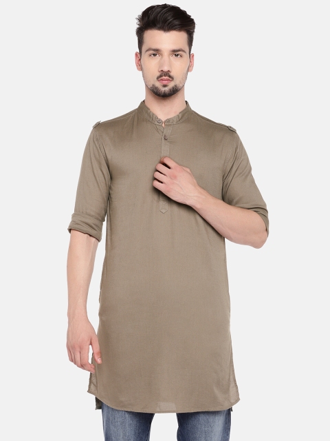 

SPYKAR Men Brown Solid Straight Kurta
