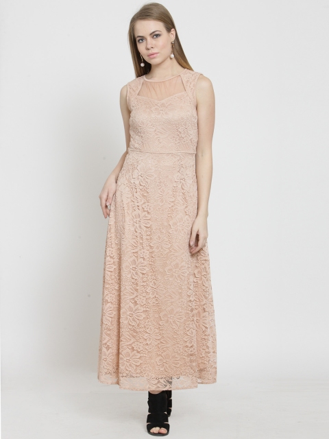 

Latin Quarters Women Beige Self Design Maxi Dress