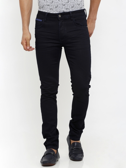 

Rex Straut Jeans Men Navy Blue Slim Fit High-Rise Clean Look Jeans