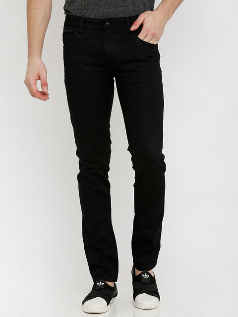 

Rex Straut Jeans Men Black Slim Fit High-Rise Clean Look Stretchable Jeans