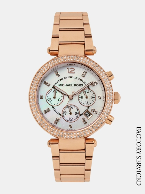 

Michael Kors Women Cream-Coloured Analogue Watch