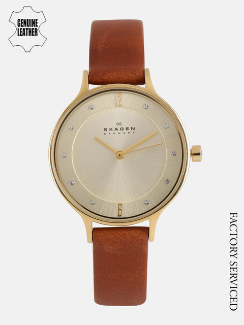 

SKAGEN Women Beige Embellished Analogue and Digital Watch SKW2147I_Factory_Service_Watches