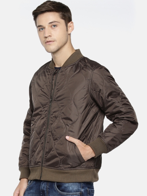 

Van Heusen Men Olive Green Solid Bomber