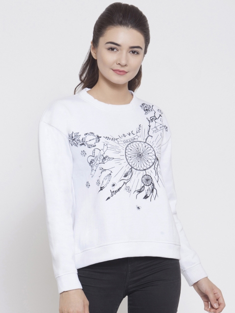 

Martini Women White Printed Sweatshirt