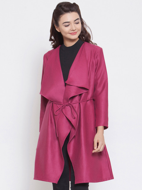 

Martini Women Magenta Front Open Waterfall Woollen Overcoat
