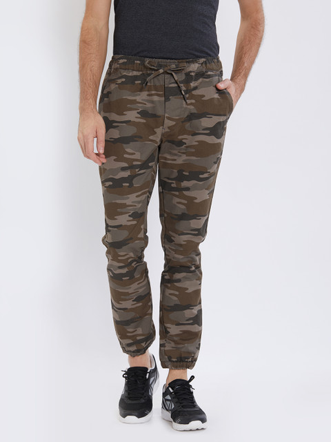 

Killer Men Olive Green Printed Track Pants