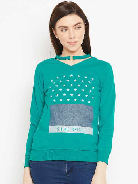 

Duke Women Green Printed Sweatshirt