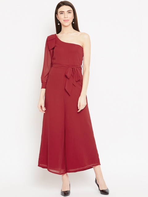 

sassystripes Maroon Solid Basic Jumpsuit